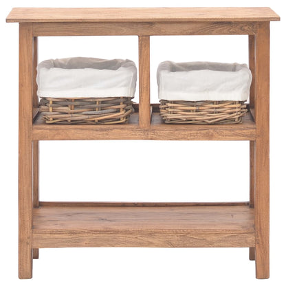 Tavolo Consolle in Legno Massello di Mogano 69x28x70 cm