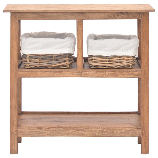 Tavolo Consolle in Legno Massello di Mogano 69x28x70 cm