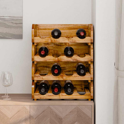 Set Portavini 4 pz per 16 Bottiglie in Legno Massello di Mogano