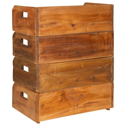 Set Portavini 4 pz per 16 Bottiglie in Legno Massello di Mogano