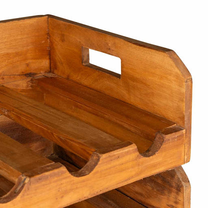 Set Portavini 4 pz per 16 Bottiglie in Legno Massello di Mogano