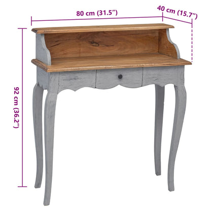 Scrivania in Legno Massello di Mogano 80x40x92 cm