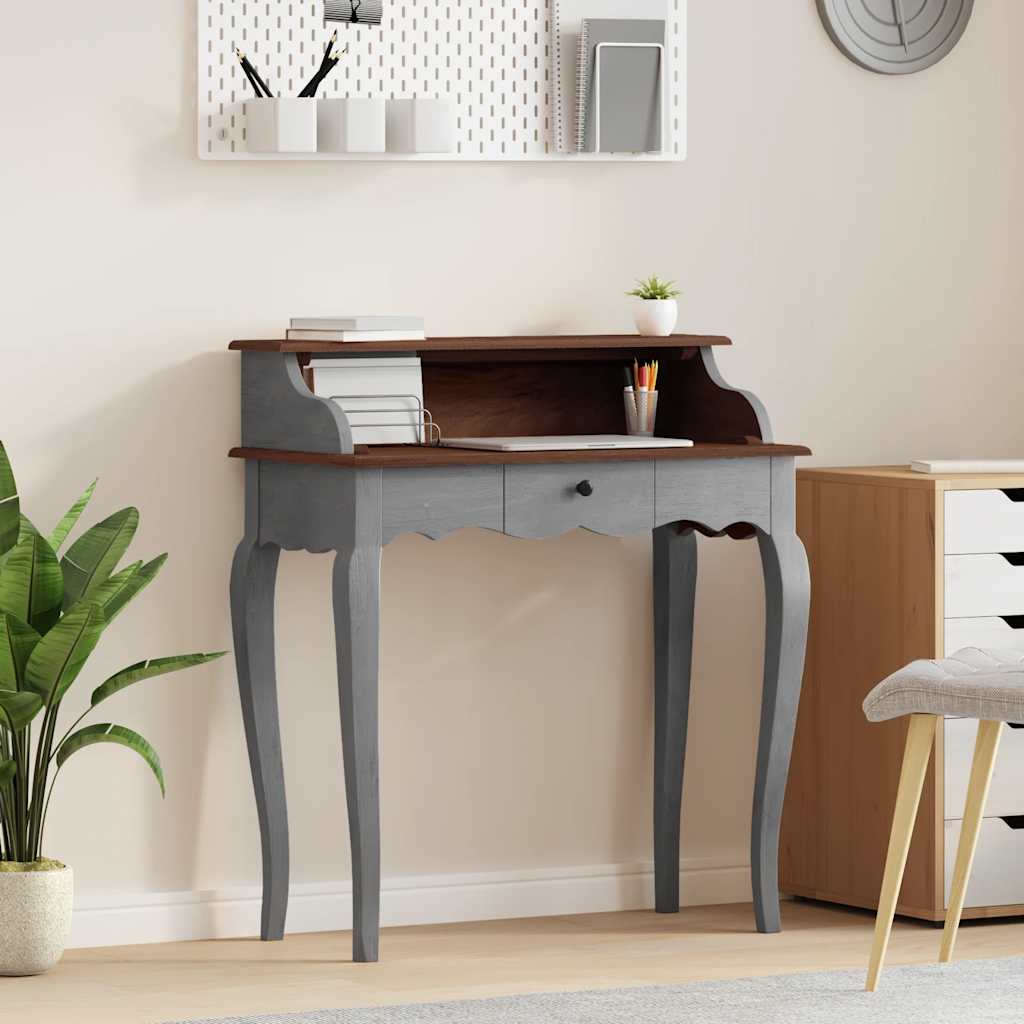 Scrivania in Legno Massello di Mogano 80x40x92 cm | homemem39