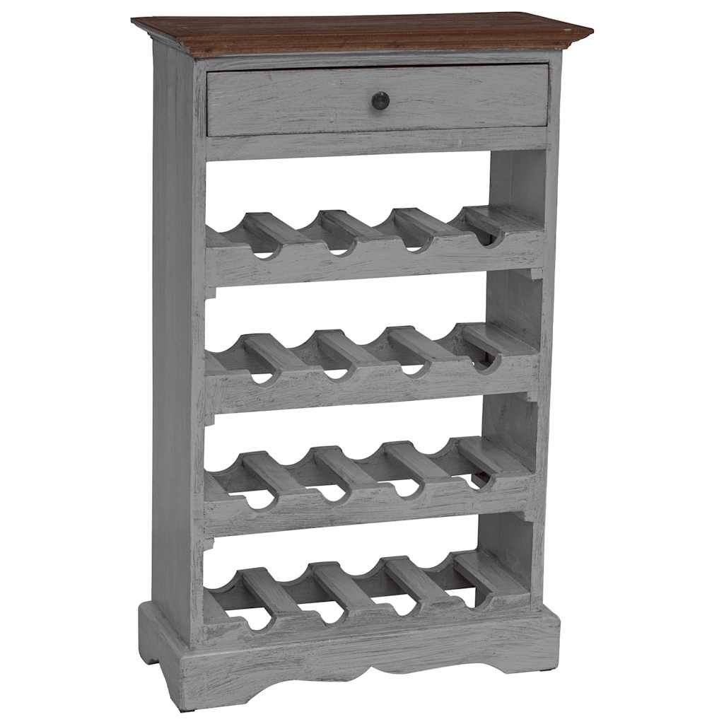 Portavini in Legno Massello di Mogano 55x23x85 cm