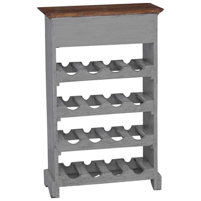Portavini in Legno Massello di Mogano 55x23x85 cm