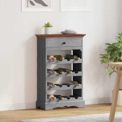Portavini in Legno Massello di Mogano 55x23x85 cm