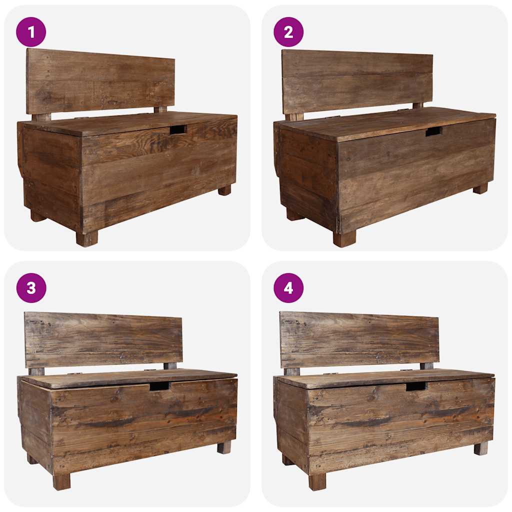Panca in Legno Massello di Mogano 86x40x60 cm | homemem39
