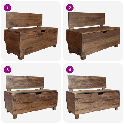 Panca in Legno Massello di Mogano 86x40x60 cm | homemem39