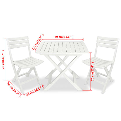 Set da Bistrot 3 pz in Plastica Bianco - homemem39