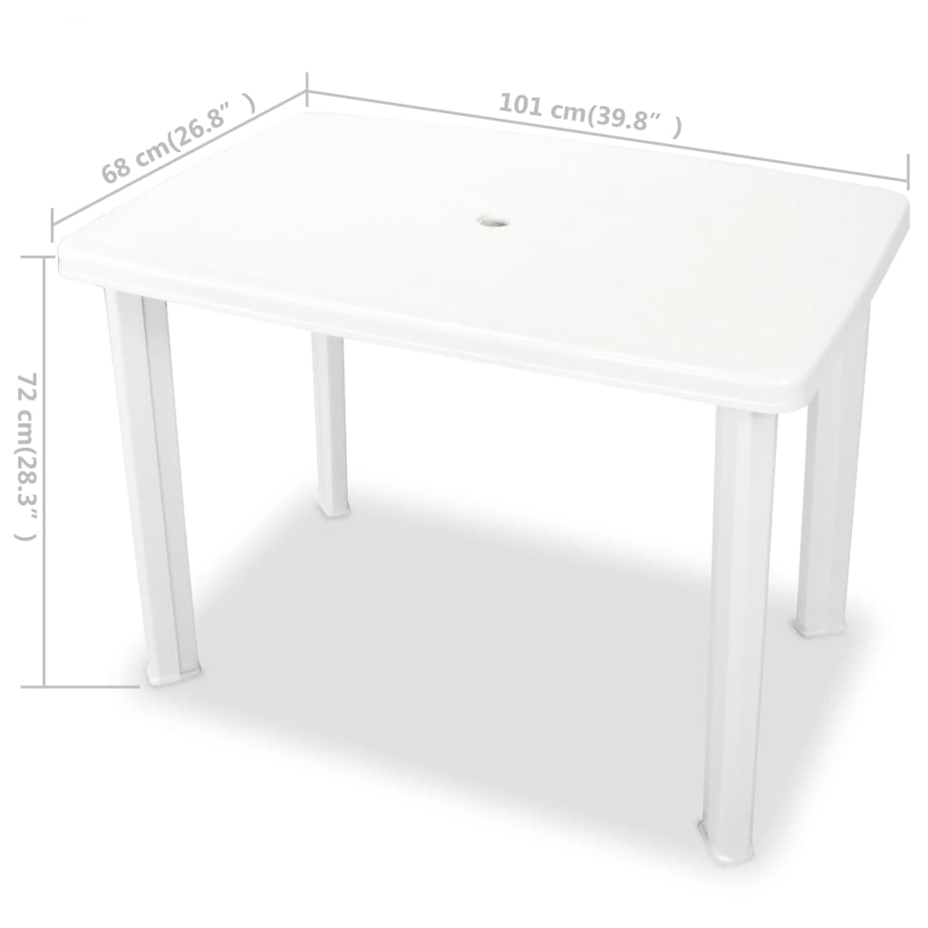 Tavolo da Giardino Bianco 101x68x72 cm in Plastica | homemem39