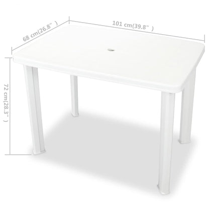 Tavolo da Giardino Bianco 101x68x72 cm in Plastica | homemem39