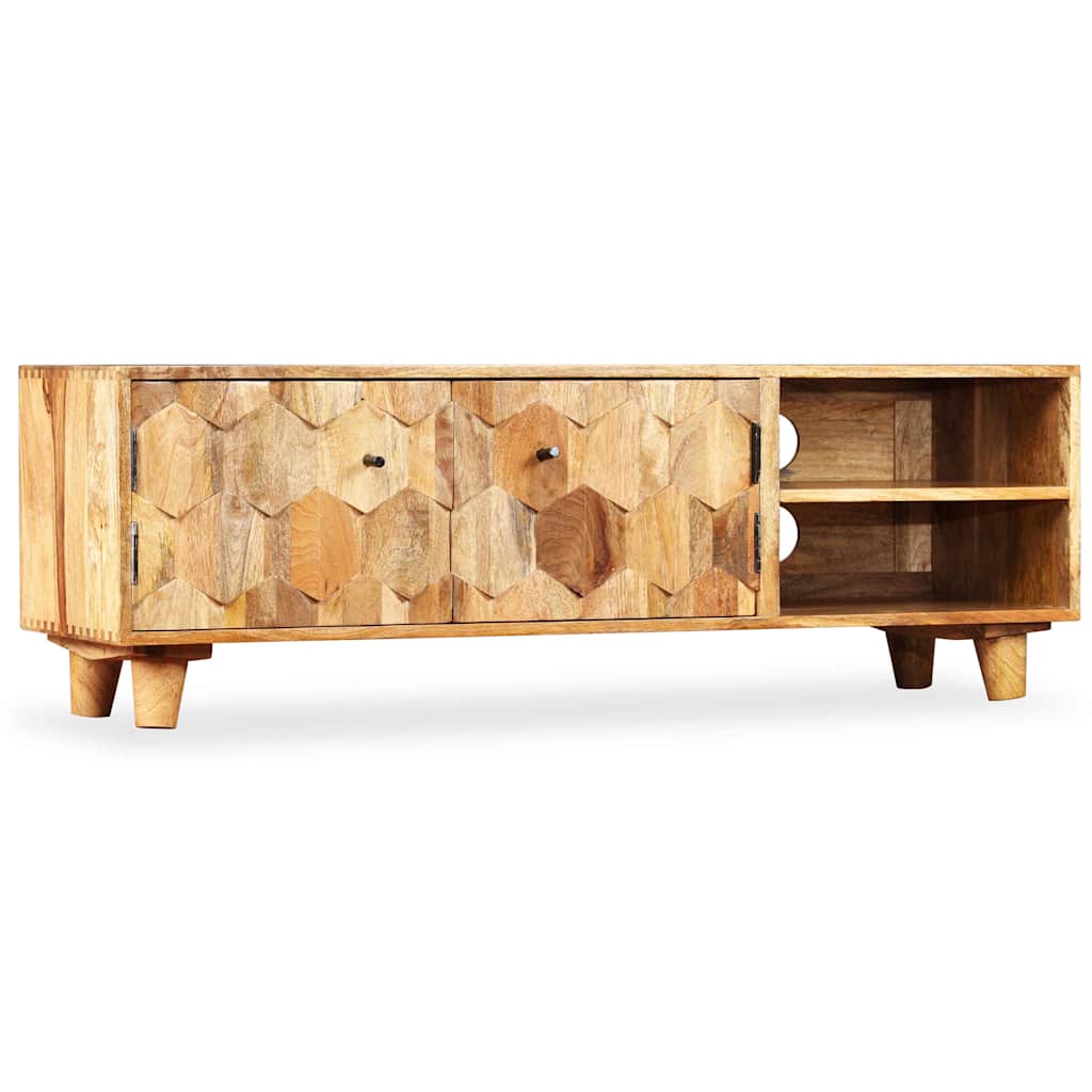Mobile Porta TV in Legno Massello di Mango 118x35x40 cm