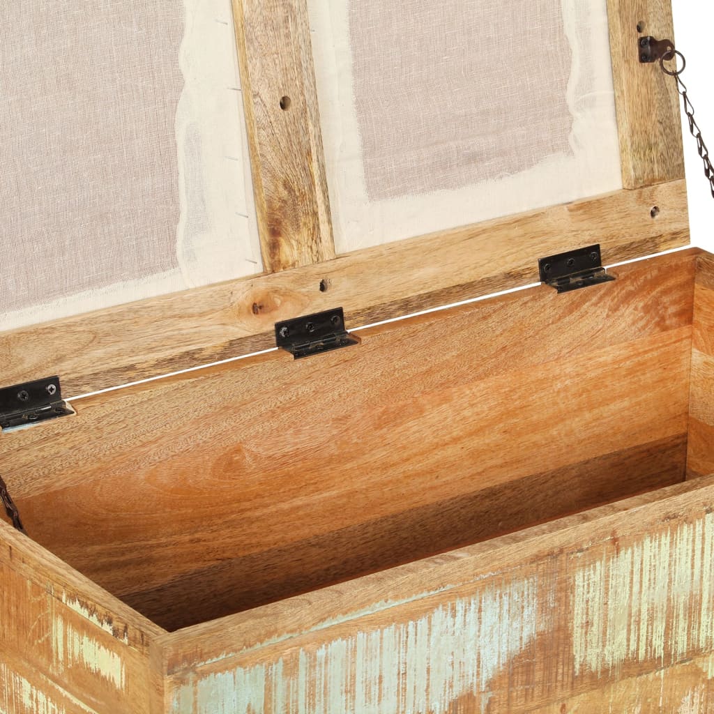 Cassapanca in Legno Massello di Recupero 80x40x40 cm - homemem39