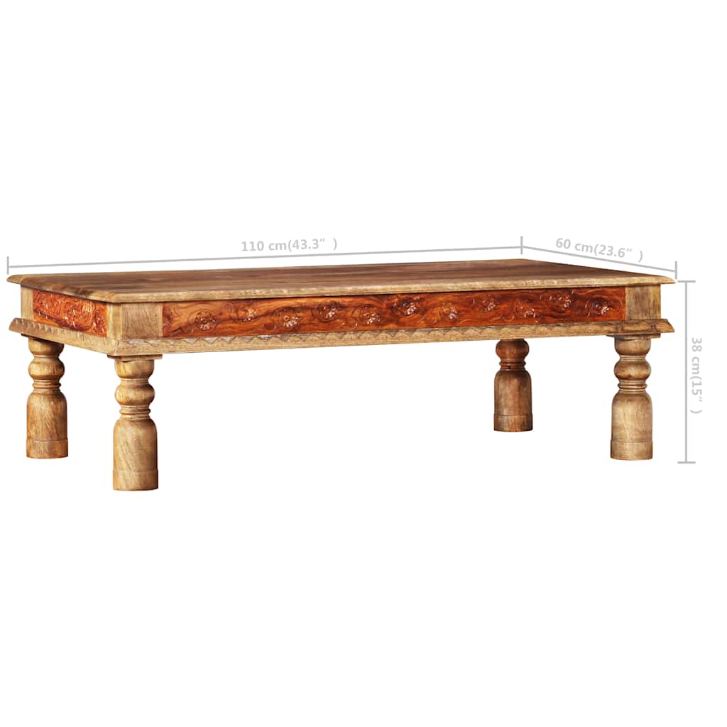Tavolino da Salotto in Massello di Acacia e Mango 110x60x38cm