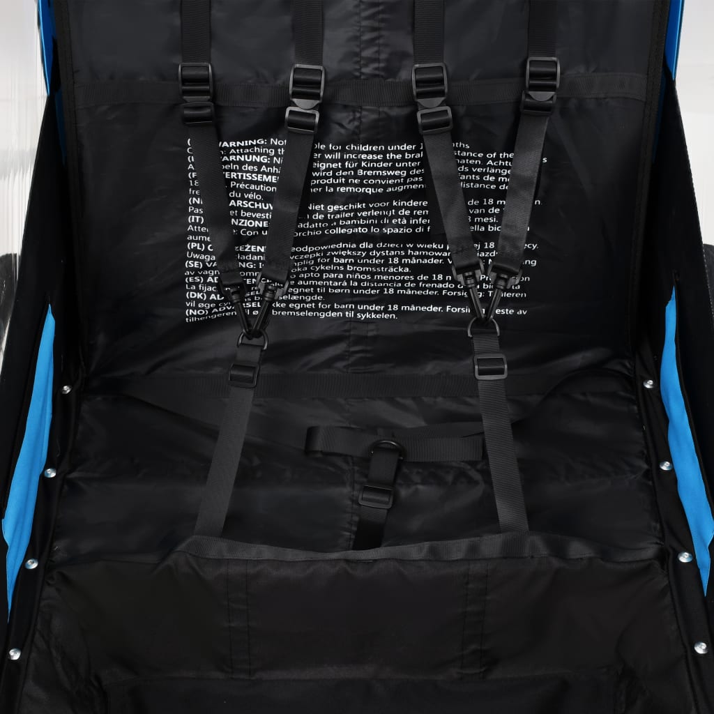 Rimorchio per Bici e Passeggino 2 in 1 Blu e Grigio - homemem39