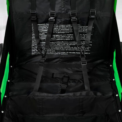 Rimorchio per Bici e Passeggino 2 in 1 Verde e Grigio - homemem39