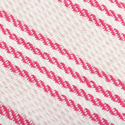 Copriletto in Cotone a Righe 220x250 cm Rosa e Bianco