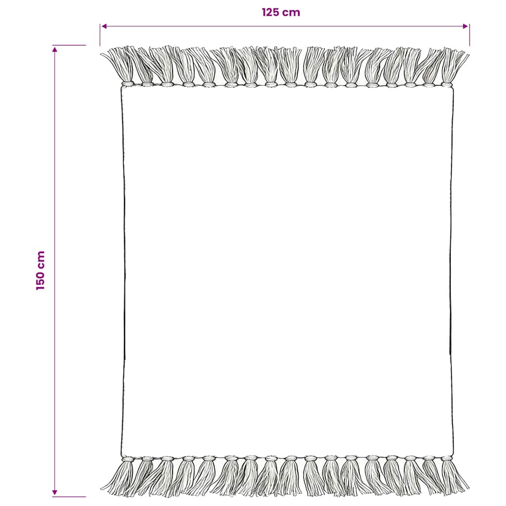 Copriletto in Cotone a Righe 125x150 cm Grigio e Bianco | homemem39