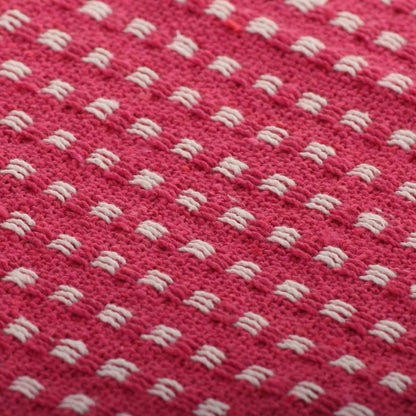 Copriletto in Cotone a Quadri 220x250 cm Rosa