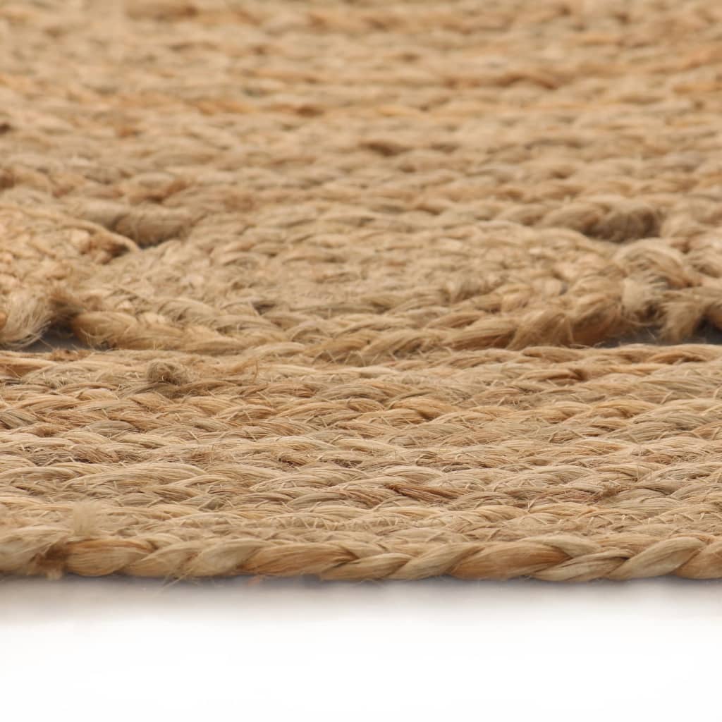 Tappeto in Juta con Design Intrecciato 120 cm Rotondo | homemem39