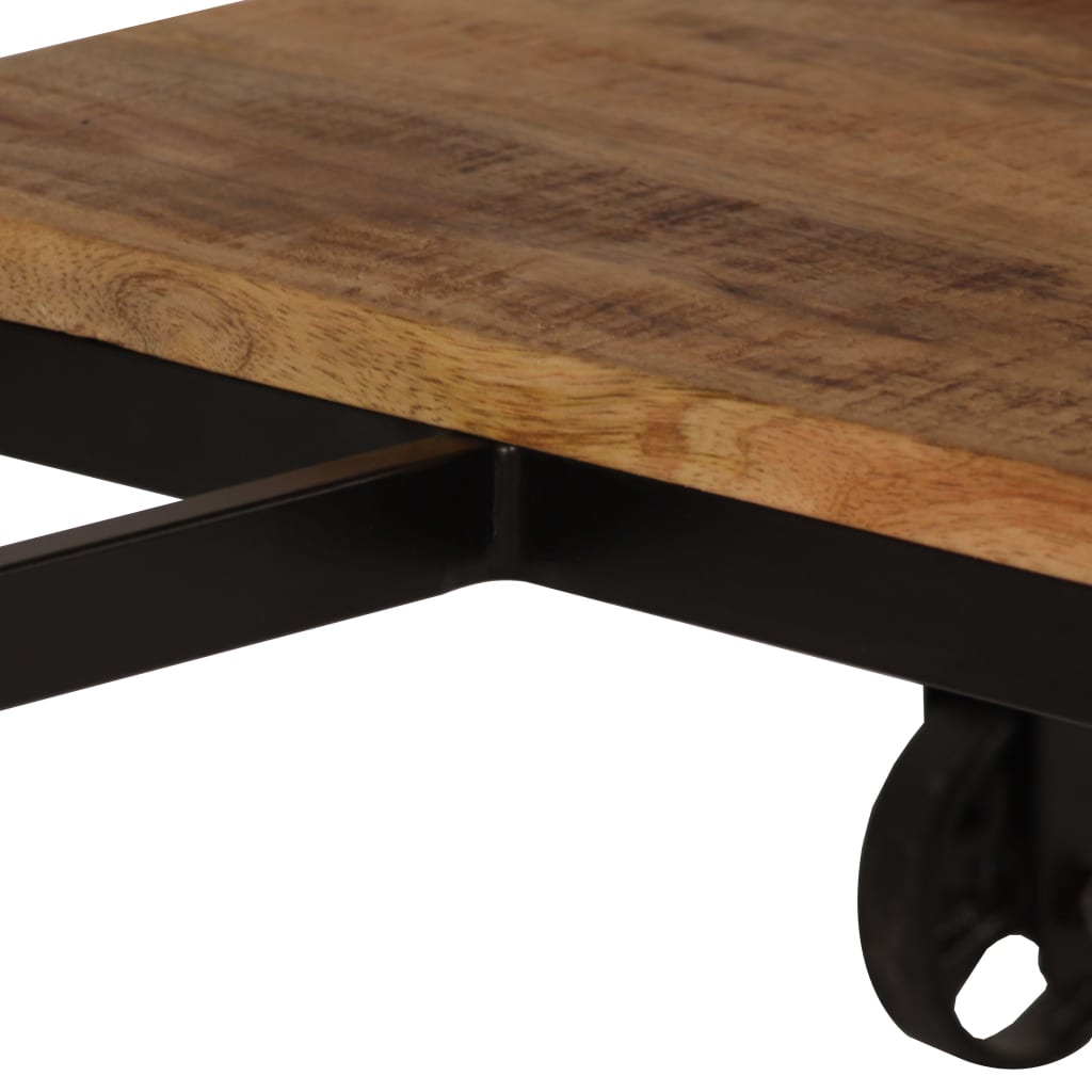 Scrivania con Sgabello Pieghevole in Legno di Mango 115x50x76cm | homemem39