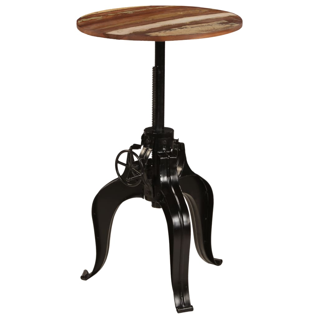 Tavolo da Bar in Legno Massello di Recupero 60x(76-110) cm