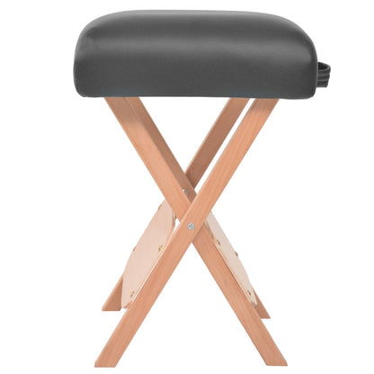 Sgabello da Massaggio Spessore Sedile 12 cm e 2 Supporti Nero | homemem39