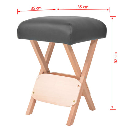 Sgabello da Massaggio Spessore Sedile 12 cm e 2 Supporti Nero | homemem39