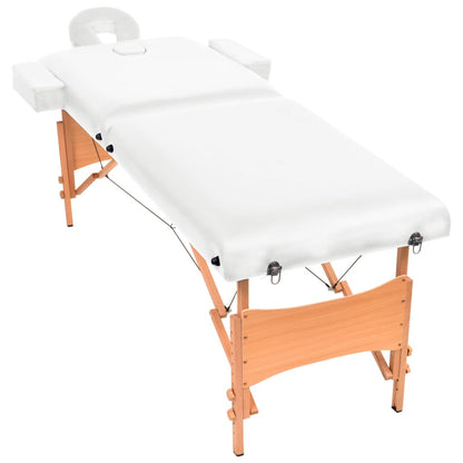 Lettino da Massaggio Pieghevole 2 Zone Spessore 10 cm Bianco | homemem39