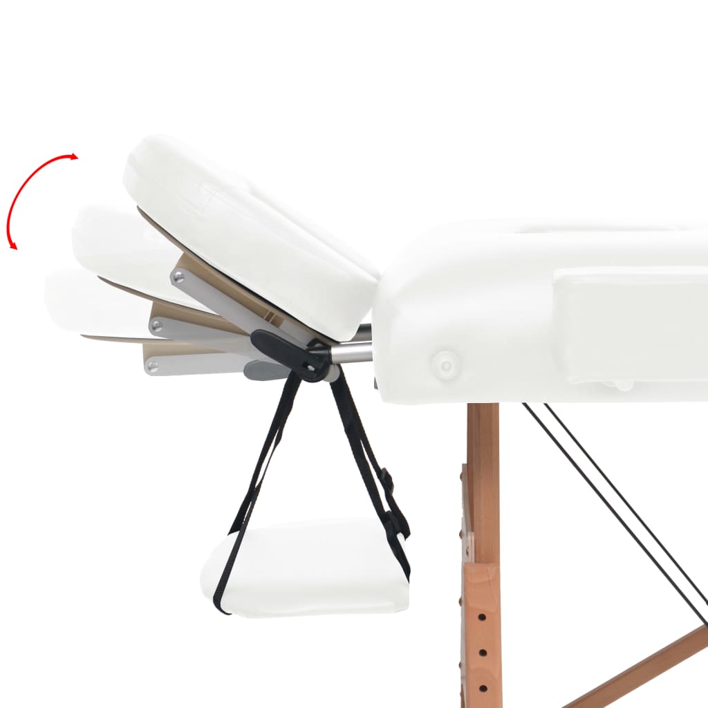 Lettino da Massaggio Pieghevole 2 Zone Spessore 10 cm Bianco | homemem39