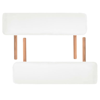 Lettino da Massaggio Pieghevole 2 Zone Spessore 10 cm Bianco | homemem39