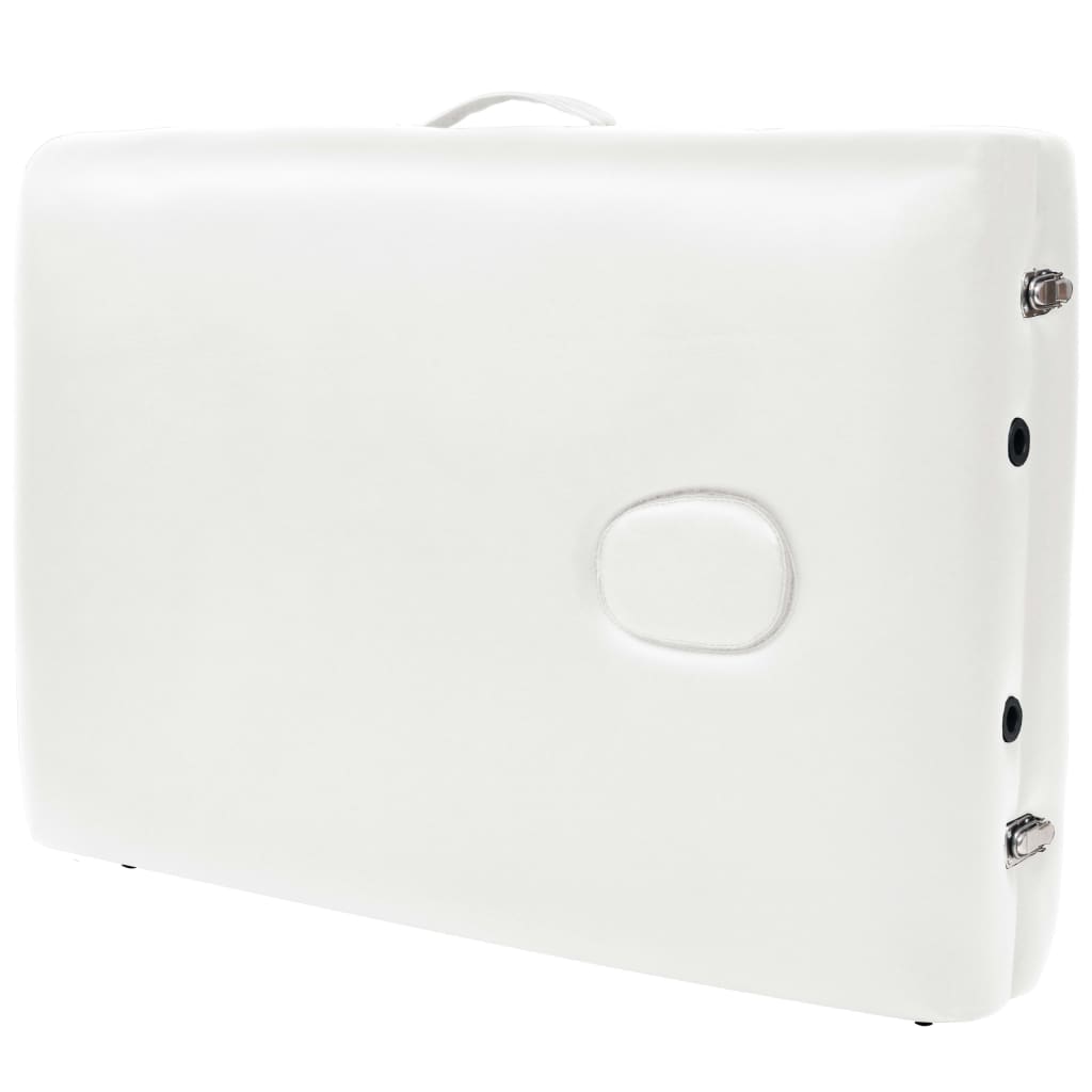Lettino da Massaggio Pieghevole 2 Zone Spessore 10 cm Bianco | homemem39