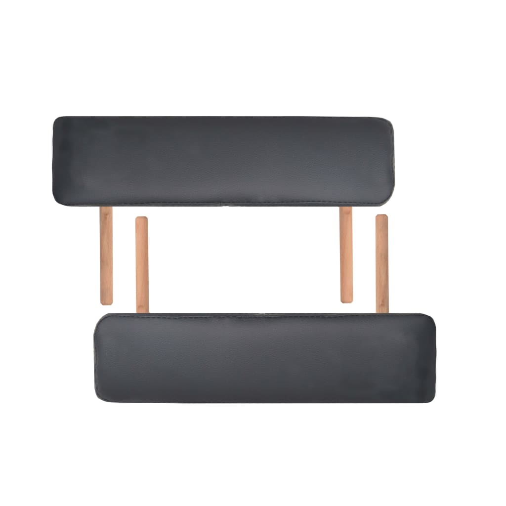 Lettino da Massaggio 2 Zone Pieghevole Spessore 10 cm Nero | homemem39