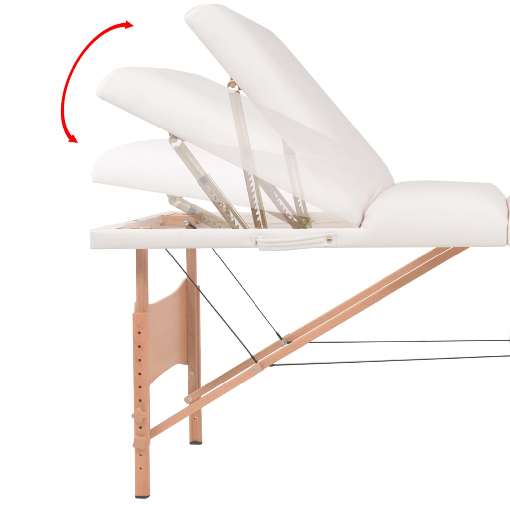 Lettino da Massaggio Pieghevole 3 Zone Spessore 10 cm Bianco | homemem39
