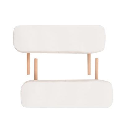 Set Lettino Massaggio Pieghevole 2 Zone 10 cm e Sgabello Bianco | homemem39