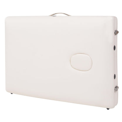 Set Lettino Massaggio Pieghevole 2 Zone 10 cm e Sgabello Bianco - homemem39