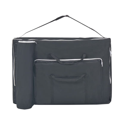 Set Lettino Massaggio Pieghevole 2 Zone 10 cm e Sgabello Nero | homemem39