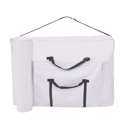 Set Lettino Massaggio Pieghevole 3 Zone 10 cm e Sgabello Bianco | homemem39
