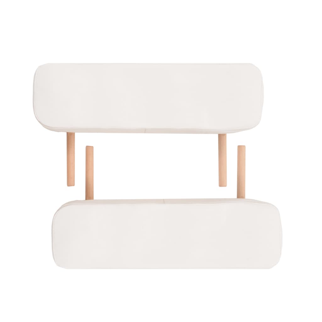 Set Lettino Massaggio Pieghevole 3 Zone 10 cm e Sgabello Bianco | homemem39