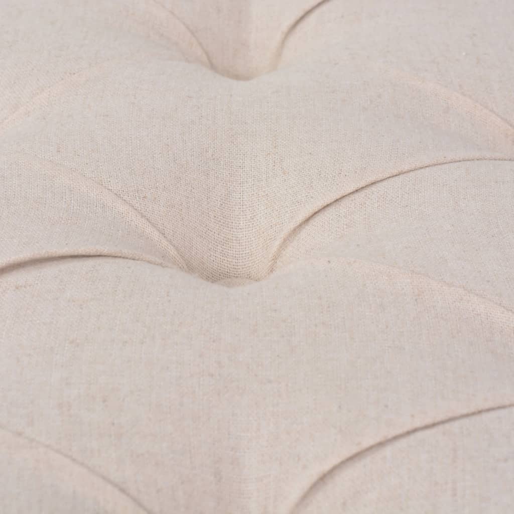 Panca in Legno Massello e Lino 150x40x48 cm Bianco Crema | homemem39