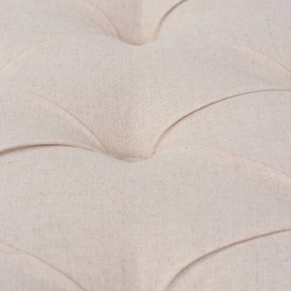 Panca in Legno Massello e Lino 150x40x48 cm Bianco Crema | homemem39
