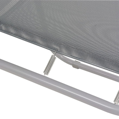 Set da Pranzo da Giardino 6 pz in Acciaio e Textilene Grigio - homemem39