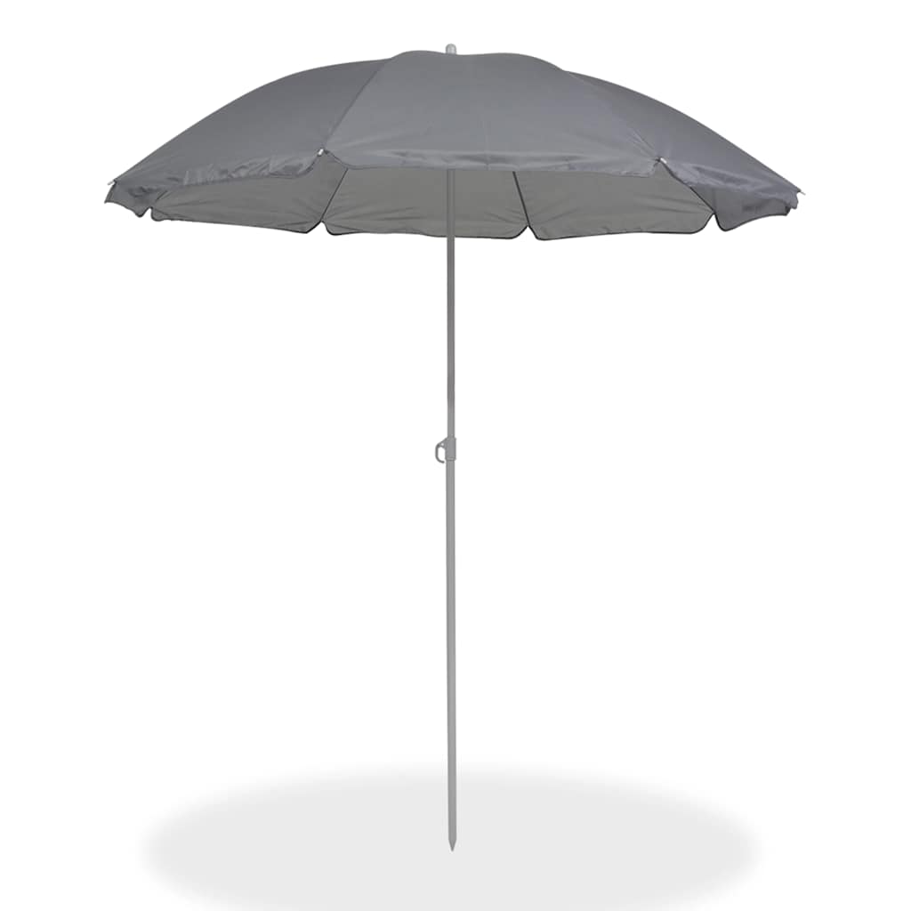 Set da Pranzo da Giardino 6 pz in Acciaio e Textilene Grigio