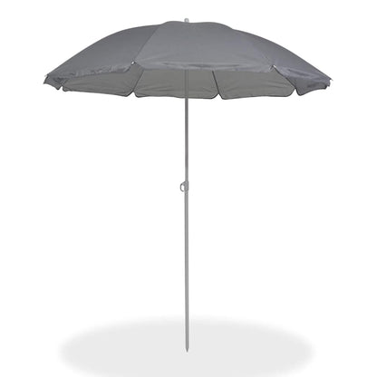 Set da Pranzo da Giardino 6 pz in Acciaio e Textilene Grigio