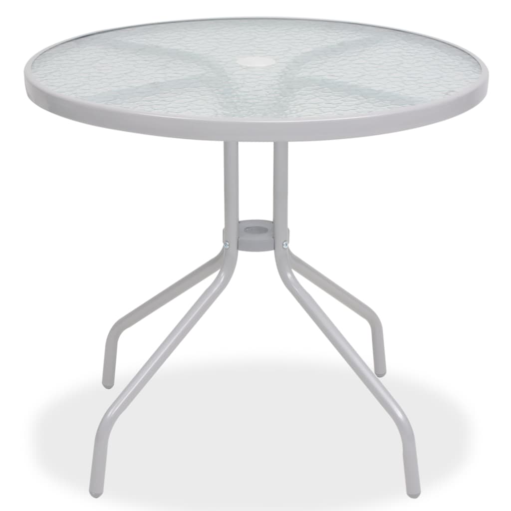 Set da Pranzo da Giardino 6 pz in Acciaio e Textilene Grigio - homemem39
