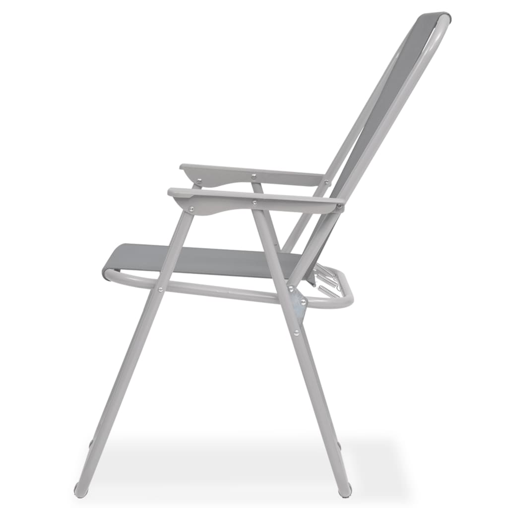 Set da Pranzo da Giardino 6 pz in Acciaio e Textilene Grigio - homemem39