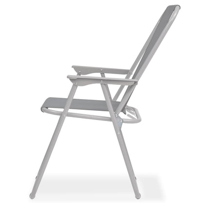 Set da Pranzo da Giardino 6 pz in Acciaio e Textilene Grigio - homemem39