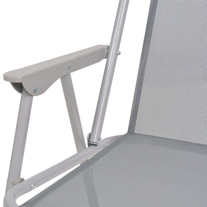 Set da Pranzo da Giardino 6 pz in Acciaio e Textilene Grigio - homemem39