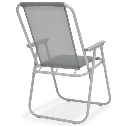 Set da Pranzo da Giardino 8 pz in Acciaio e Textilene Grigio | homemem39