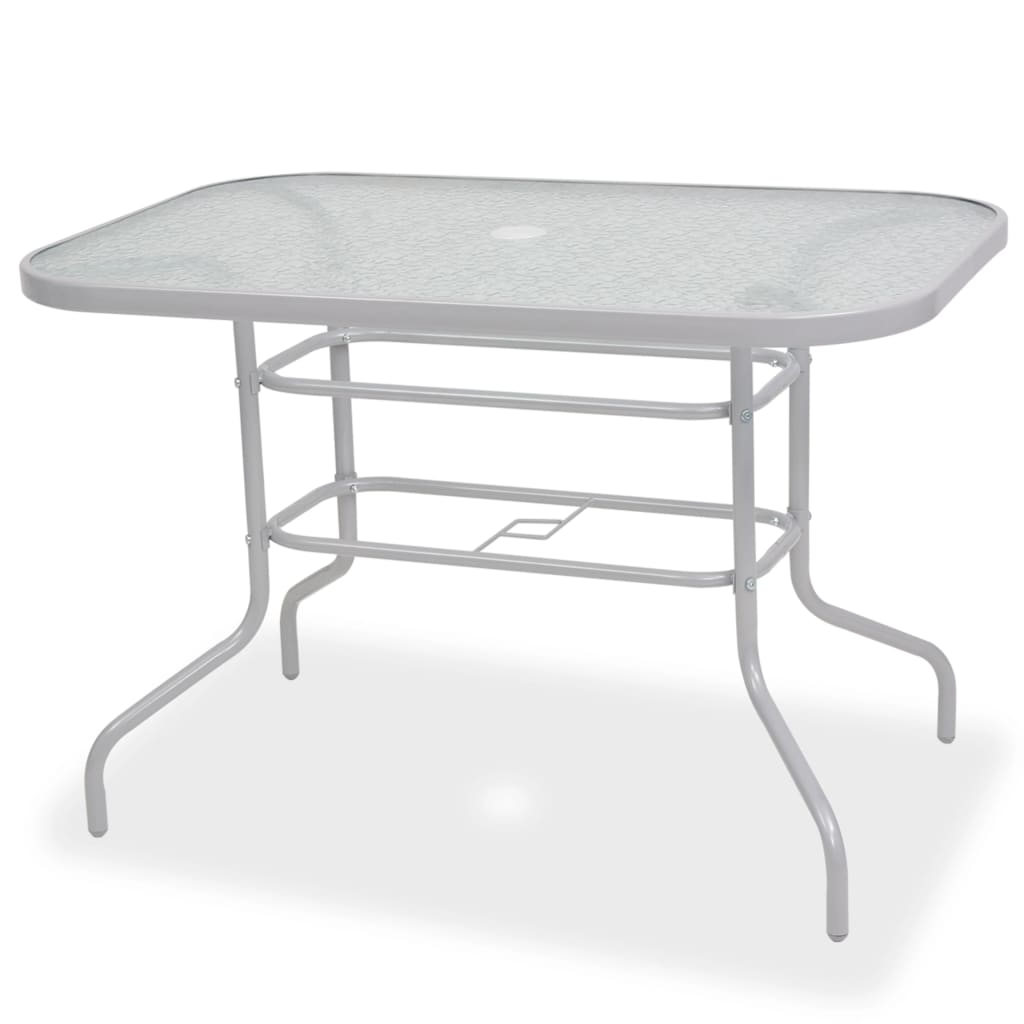 Set da Pranzo da Giardino 8 pz in Acciaio e Textilene Grigio | homemem39